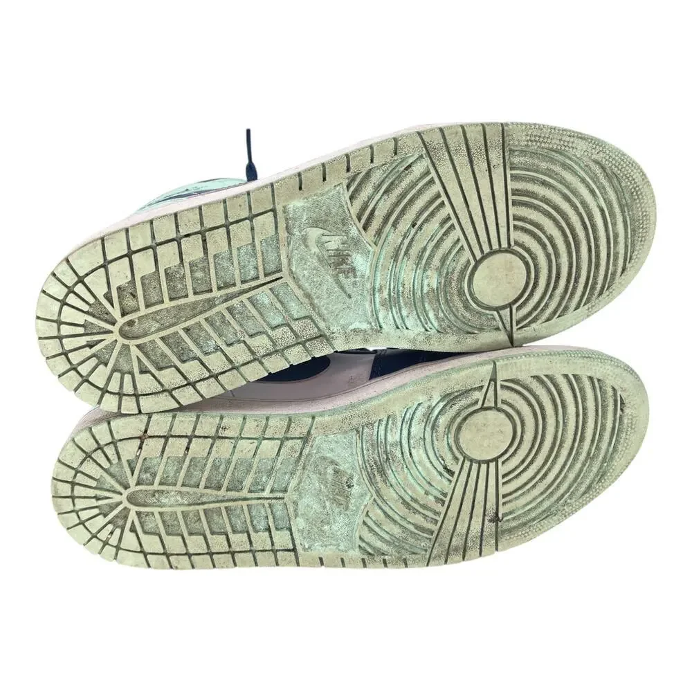 Nike Air Jordan 1 Mid Blue Mint Mystic Navy White 554724-413 Men’s Sz 10 - Picture 8 of 9